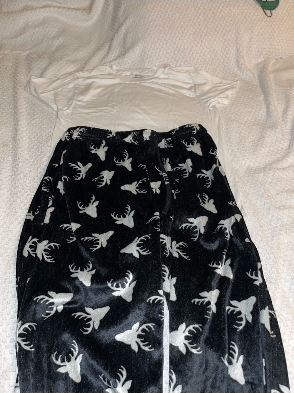 croft & barrow Black Velvet Maxi Skirt with White Deer Head Print